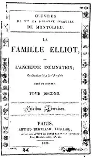 Première de couverture, réédition de 1828