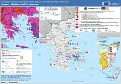 Carte de situation et de la réponse européenne le 24 juillet 2023