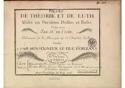 Pièces de Théorbe et de Luth