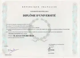 Image illustrative de l’article Diplôme d'université (France)
