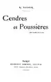 Cendres et poussières.